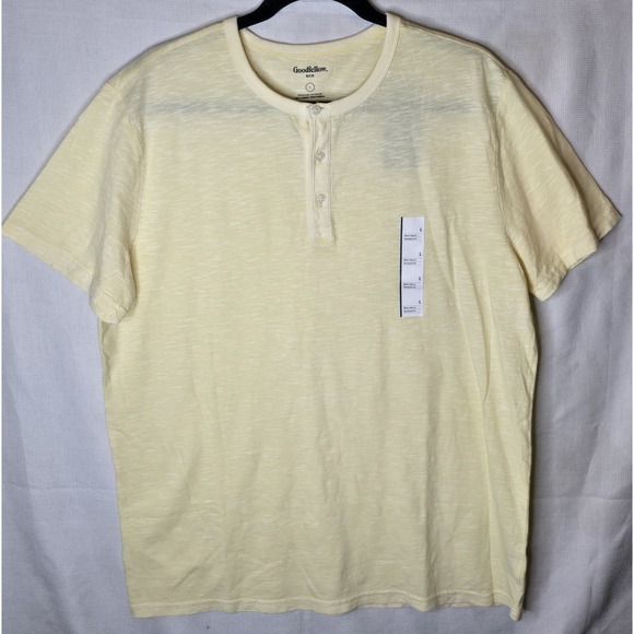 NWT Goodfellow & Co Men's Yellow Henley Shirt Size Large - Picture 3 of 4